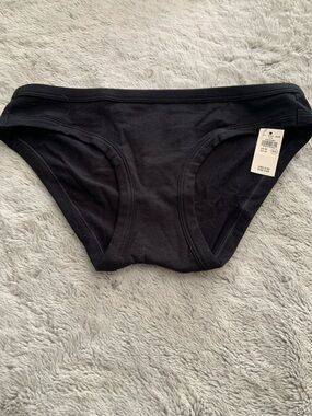 aerie Black Cotton Bikini Panties
